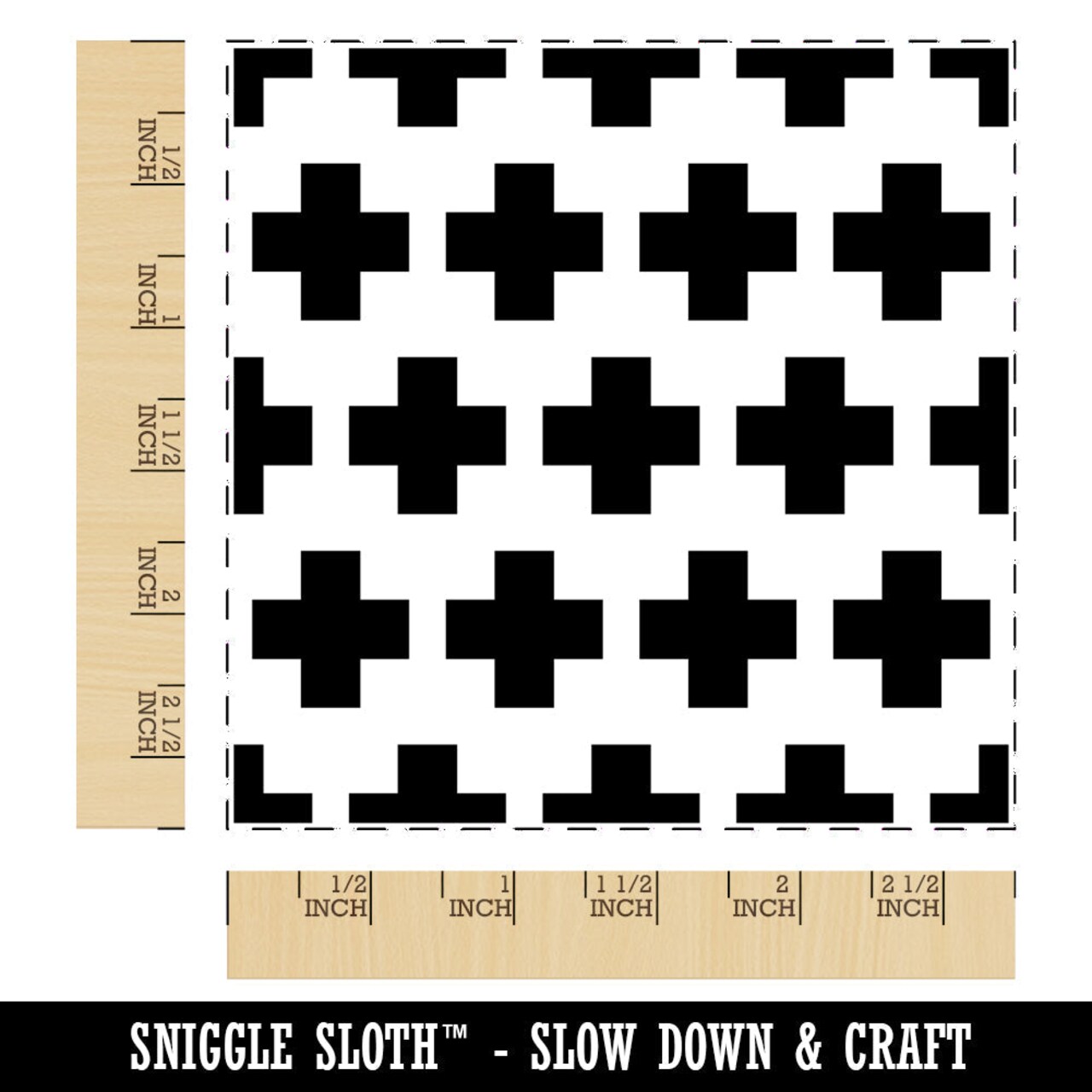 Plus Sign Pattern Background Square Rubber Stamp for Stamping Crafting